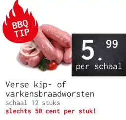 Naanhof Verse kip of varkensbraadworsten aanbieding