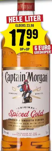 Dirck 3 Captain morgan original. spiced gold aanbieding