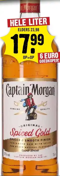 Dirck 3 Captain morgan original. spiced gold aanbieding