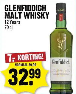Dirck 3 Glenfiddich malt whisky 12 years aanbieding