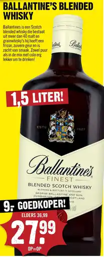 Dirck 3 Ballantine's blended whisky aanbieding