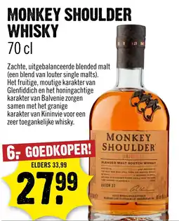 Dirck 3 Monkey shoulder whisky aanbieding
