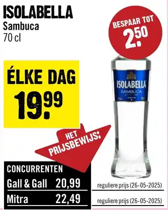 Dirck 3 Isolabella sambuca aanbieding