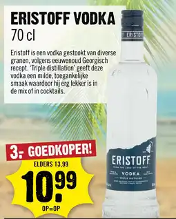 Dirck 3 Eristoff vodka aanbieding