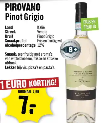 Dirck 3 Pirovano pinot grigio aanbieding