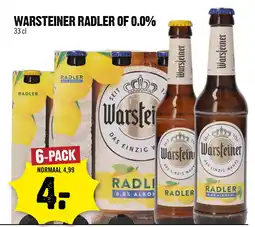 Dirck 3 Warsteiner radler of 0.0% aanbieding