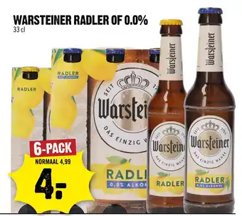 Dirck 3 Warsteiner radler of 0.0% aanbieding