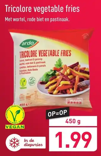 ALDI ardo Tricolore vegetable fries 450 g aanbieding