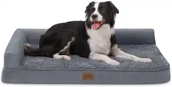 Amazon COZY KISS Orthopedisch hondenbed voor extra grote honden, grijs (L, 107 x 76 x 19 cm) aanbieding