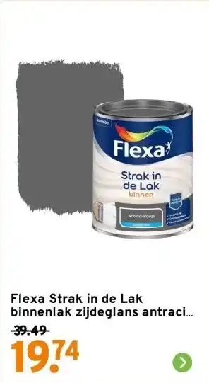 GAMMA Flexa Strak in de Lak binnenlak zijdeglans antraciet 750 ml aanbieding