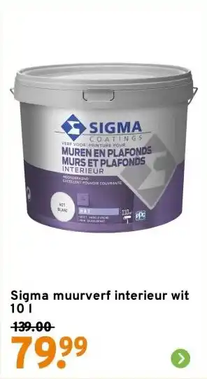 GAMMA Sigma muurverf interieur wit 10 l aanbieding