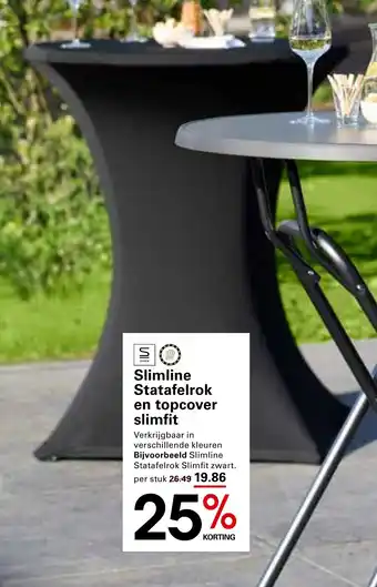 Sligro Slimline Statafelrok en topcover slimfit aanbieding