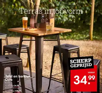 Sligro Tafel en barkruk aanbieding