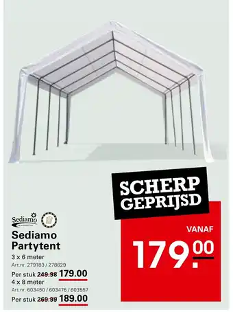 Sligro Sediamo Partytent aanbieding