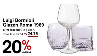 Sligro Luigi Bormioli Glazen Roma 1960 aanbieding
