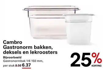 Sligro Cambro Gastronorm bakken, deksels en lekroosters aanbieding