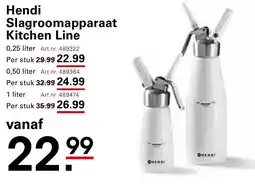 Sligro Hendi Slagroomapparaat Kitchen Line aanbieding