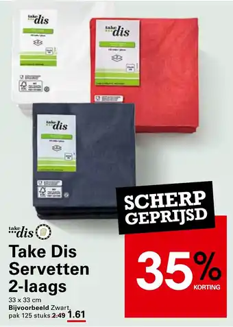 Sligro Takdis take dis servetten 2 laags aanbieding