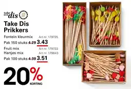 Sligro Take Dis Prikkers Fontein kleurmix aanbieding
