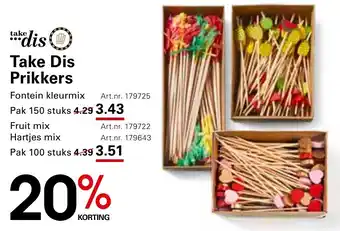 Sligro Take Dis Prikkers Fontein kleurmix aanbieding