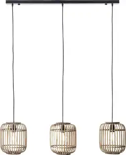 Praxis Brilliant hanglamp Woodrow rotan 3xE27 aanbieding