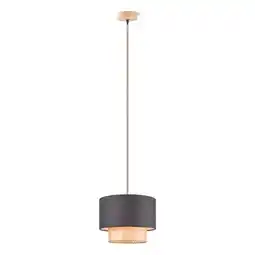 Praxis Home Sweet Home hanglamp Cane/Weave Linnen zwart E27 ⌀33cm aanbieding