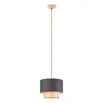 Praxis Home Sweet Home hanglamp Cane/Weave Linnen zwart E27 ⌀33cm aanbieding