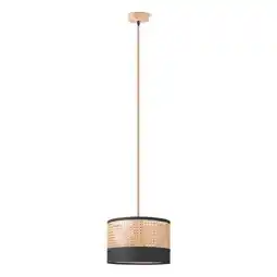 Praxis Home Sweet Home hanglamp Ratan/Weave Linnen zwart E27 ⌀33cm aanbieding
