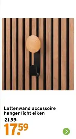 GAMMA Lattenwand accessoire hanger licht eiken aanbieding