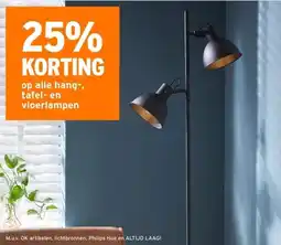GAMMA 25% KORTING op alle hang-, tafel- en vloerlampen aanbieding