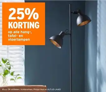 GAMMA 25% KORTING op alle hang-, tafel- en vloerlampen aanbieding