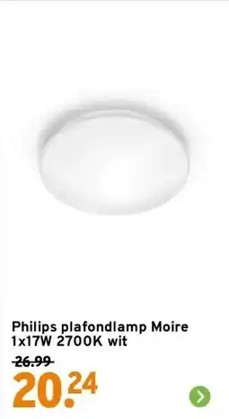 GAMMA Philips plafondlamp Moire 1x17W 2700K wit aanbieding
