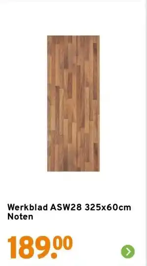 GAMMA Werkblad ASW28 325x60cm Noten aanbieding