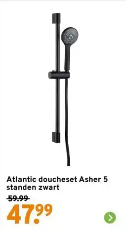 GAMMA Atlantic doucheset Asher 5 standen zwart aanbieding