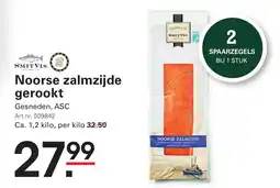 Sligro Noorse zalmzijde gerookt aanbieding