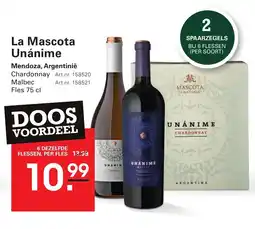 Sligro La Mascota Unánime aanbieding