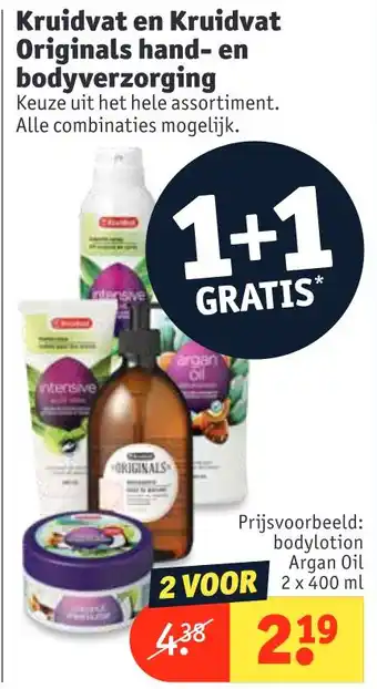 Kruidvat Kruidvat en Kruidvat Originals hand- en bodyverzorging 400ml aanbieding