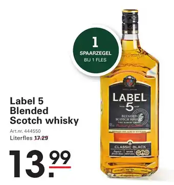 Sligro Label 5 Blended Scotch whisky aanbieding