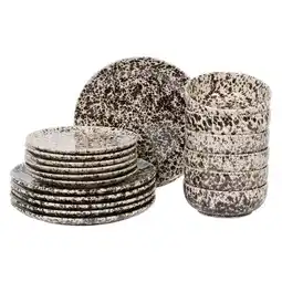 Action Serviesset Marbles - Zwart aanbieding