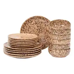 Action Serviesset Marbles - Bruin aanbieding