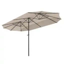 ANWB Lifegoods Dubbele Parasol 270x460cm Taupe aanbieding