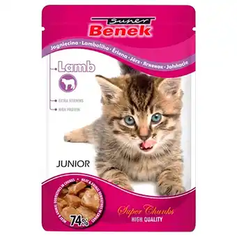 Zooplus 24x 100g Super Benek Super Brokken Kitten Kattenvoer Nat aanbieding