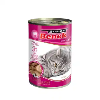 Zooplus 10x415g Super Benek Graanvrije Chunks in Saus Kalfsvlees Kattenvoer nat aanbieding