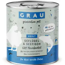 Zooplus GRAU Smulpotje Graanvij 6 x 800 g Kattenvoer - Gevogelte & Zeevis aanbieding
