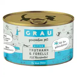 Zooplus 6x200g Kitten Kalkoen/Forel Bliksmulpotjes Grau Kattenvoer aanbieding