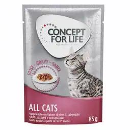 Zooplus 48 x 85 g Concept for Life natvoer voor katten - All Cats in saus aanbieding