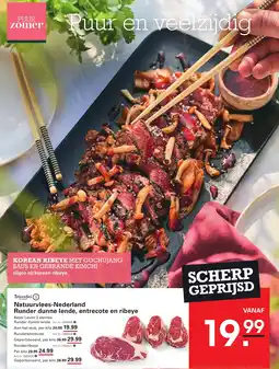 Sligro Natuurvlees-Nederland Runder dunne lende, entrecote en ribeye aanbieding