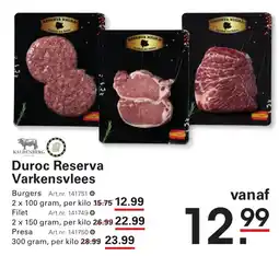 Sligro Duroc Reserva Varkensvlees aanbieding