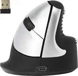 Bol.com R-Go HE Muis - Ergonomische - Verticaal - Medium - Draadloos - Zwart aanbieding