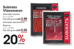 Sligro Subirats Vleeswaren aanbieding